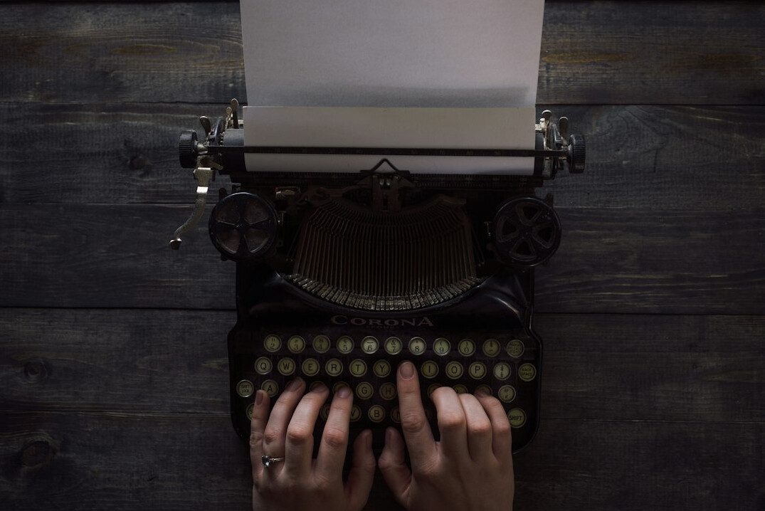 typewriter with paper