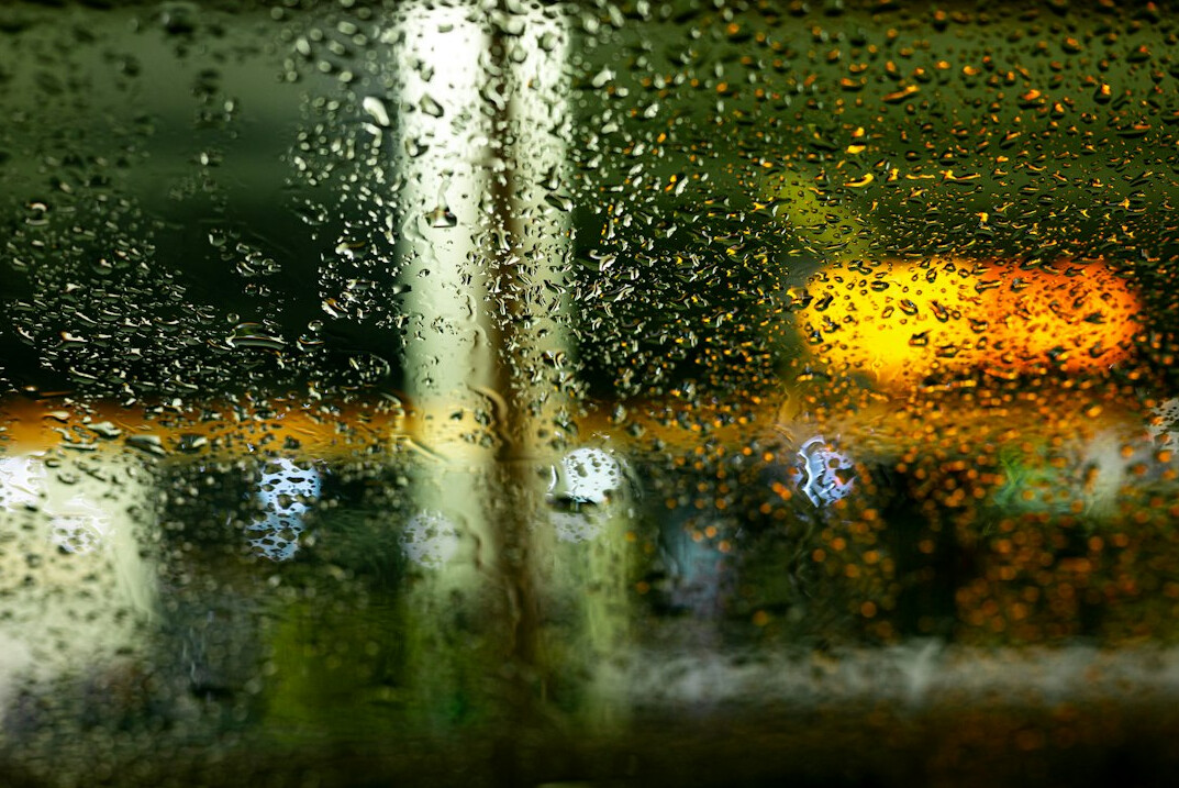 rainy night window