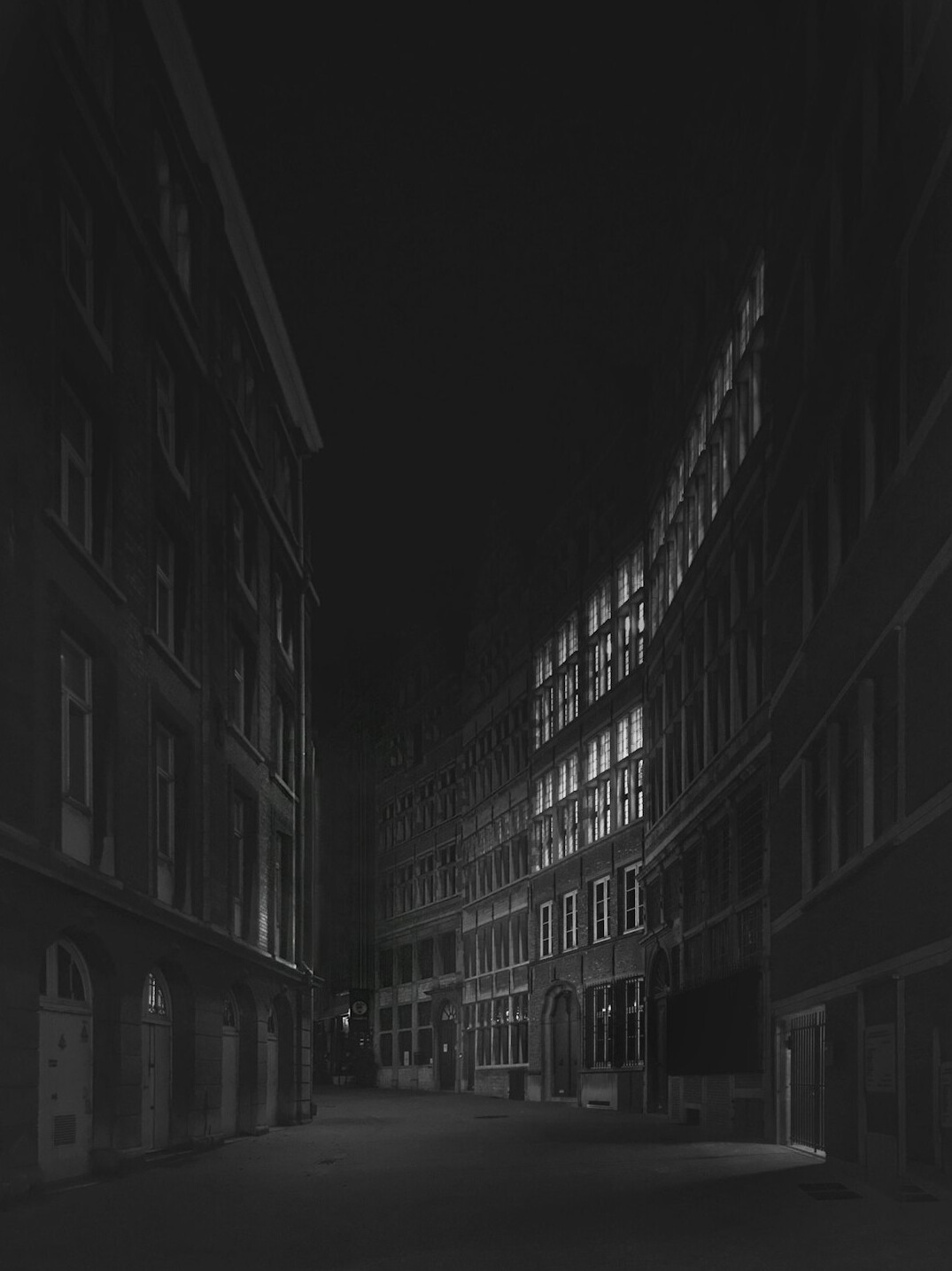 foggy street at night